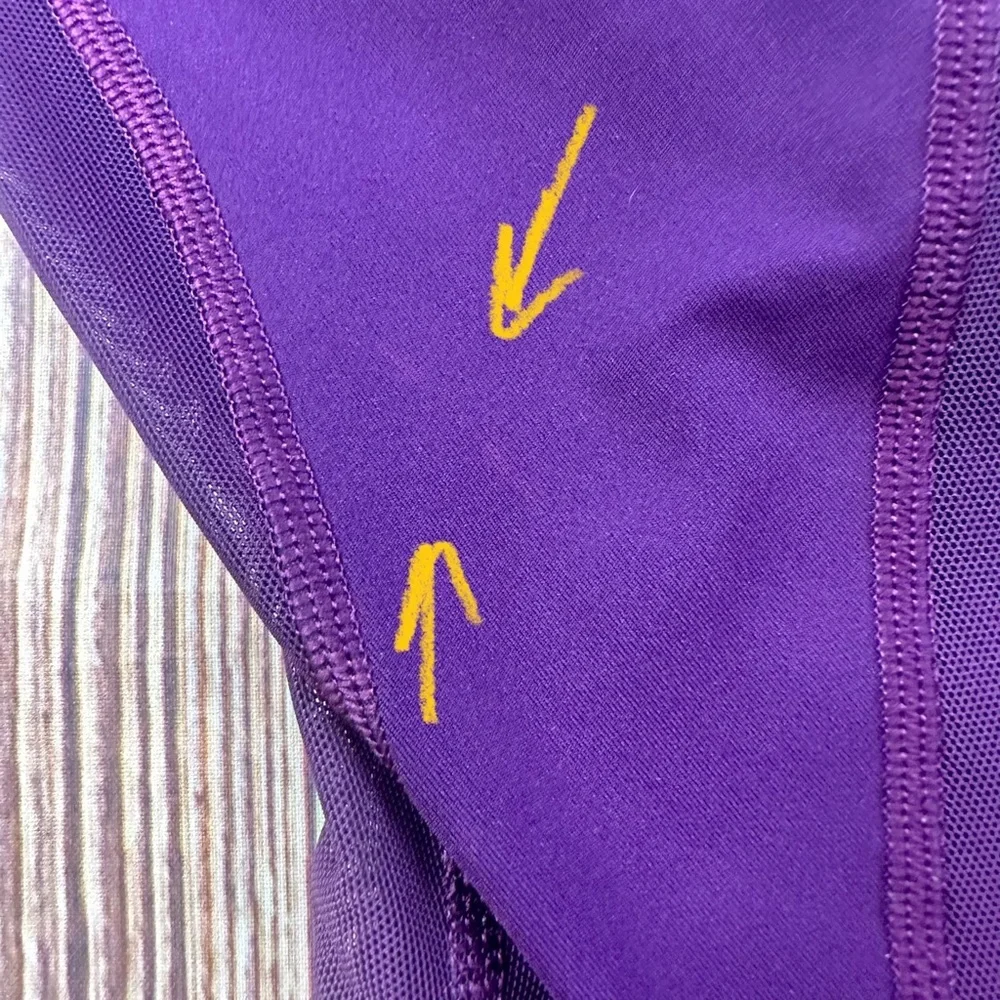 Lululemon Athletica High Waisted Mesh Panel Leggings Size (4) Burgundy